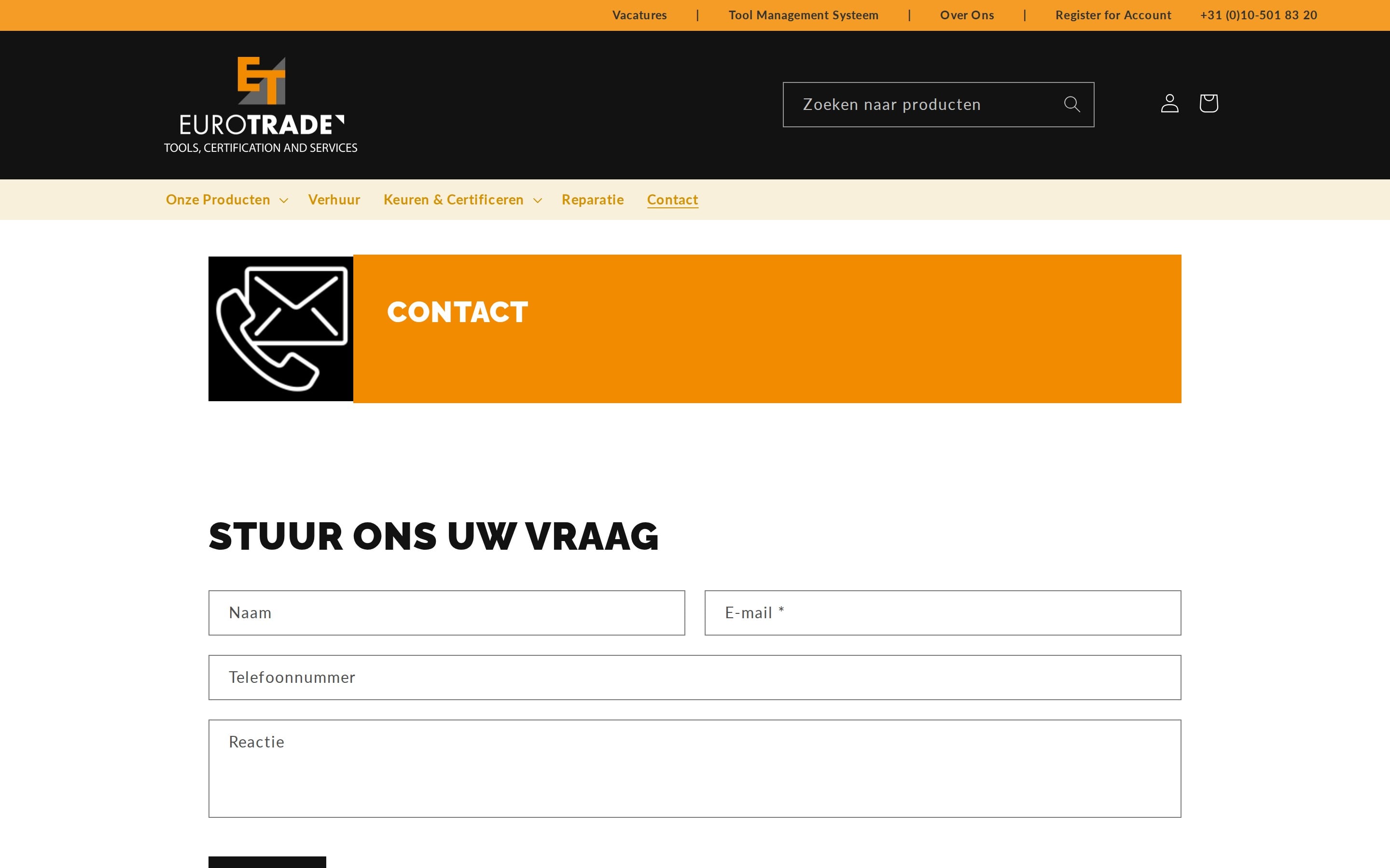 Contactpagina van eurotrade.nl