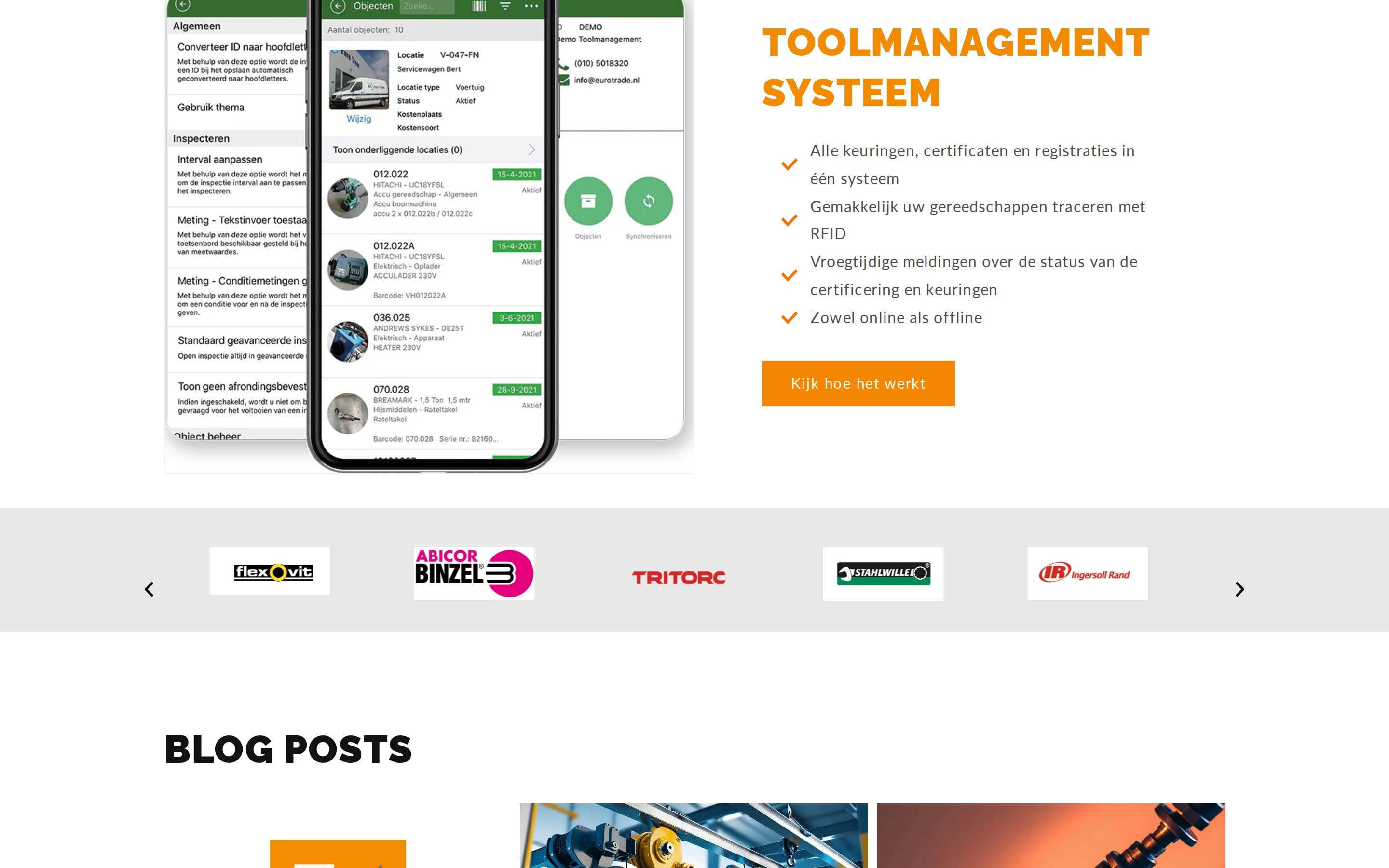 Dienstenoverzicht op de homepage
