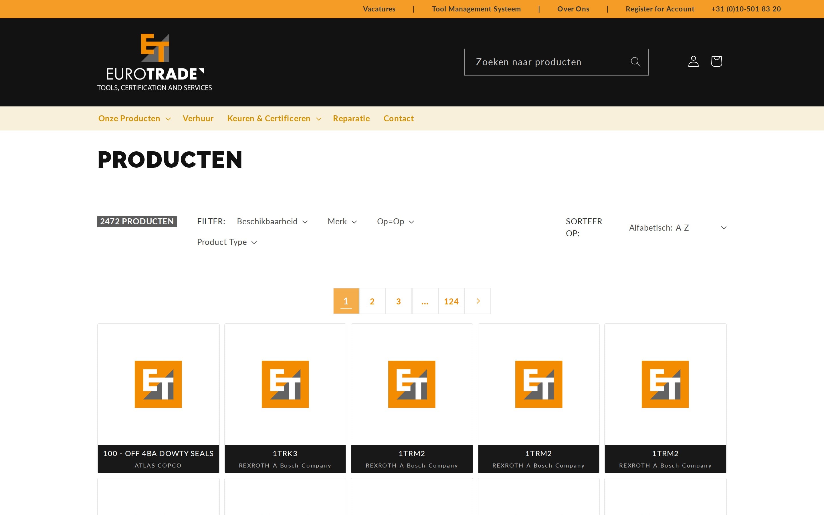 Shopify webshop met productfilters