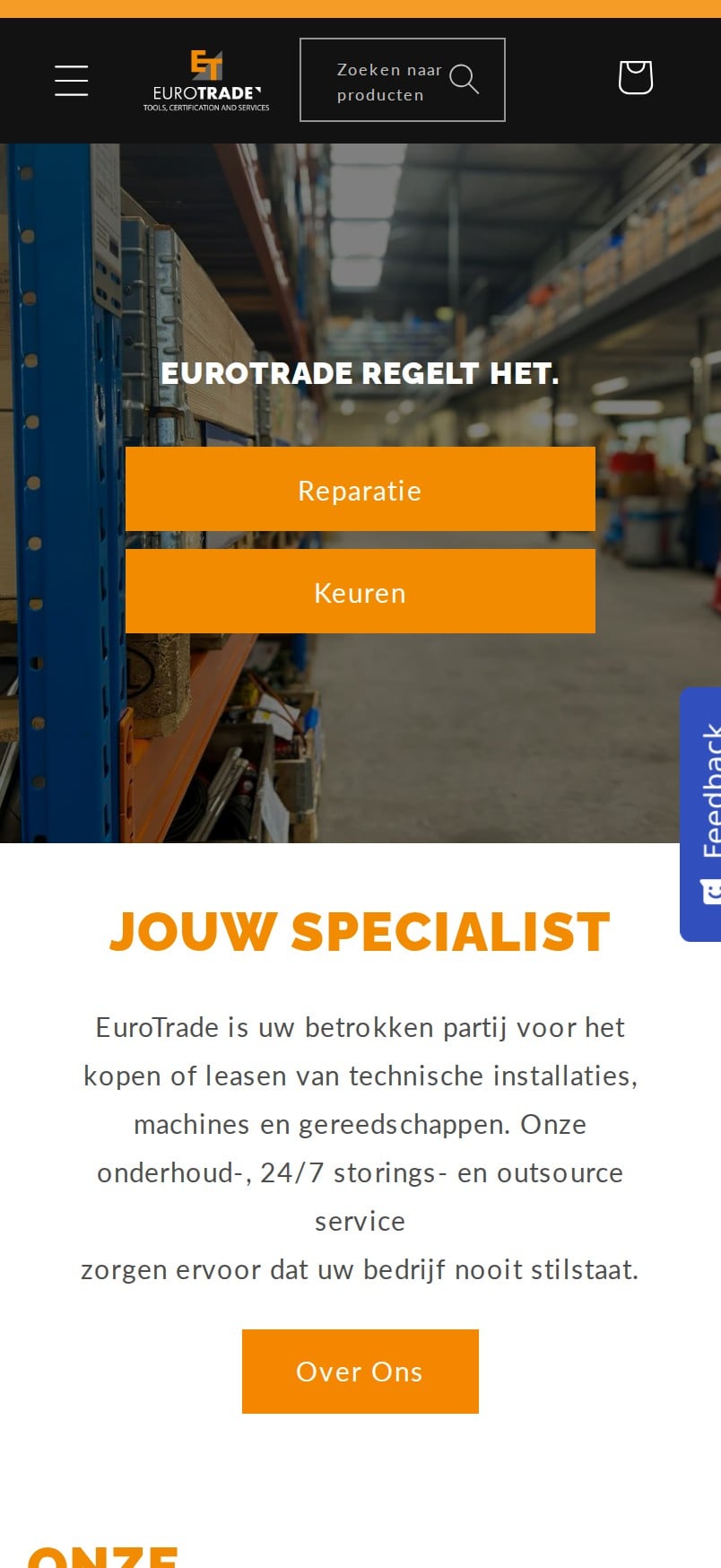Mobiele weergave van eurotrade.nl